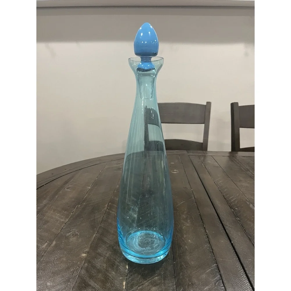 Jonathon Adler Happy Chic Blue Glass Decanter Stopper MCM 15.5